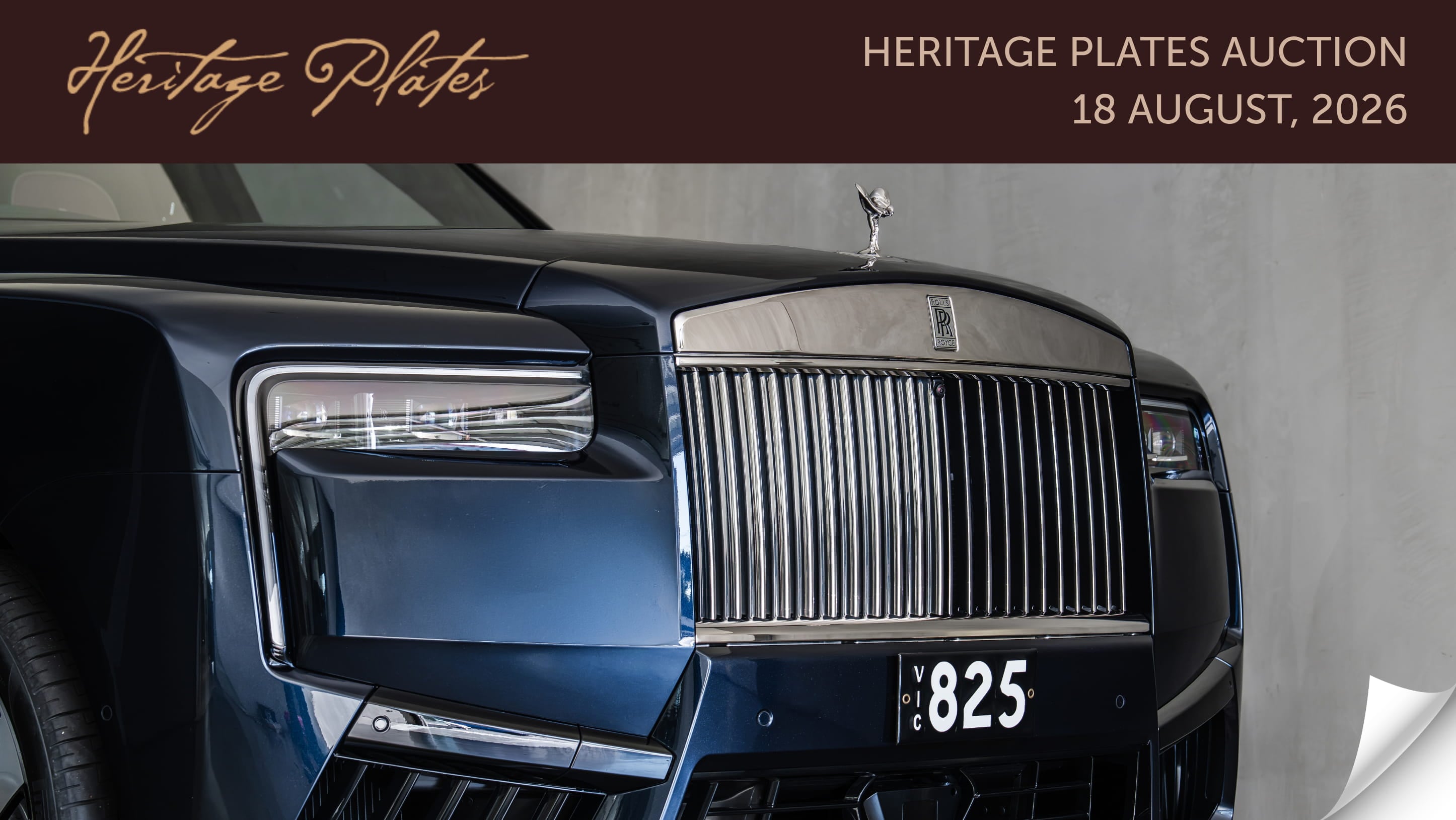 View the collection Heritage Plates Auction catalogue cover displaying an old timer car with a 3 character heritage plate