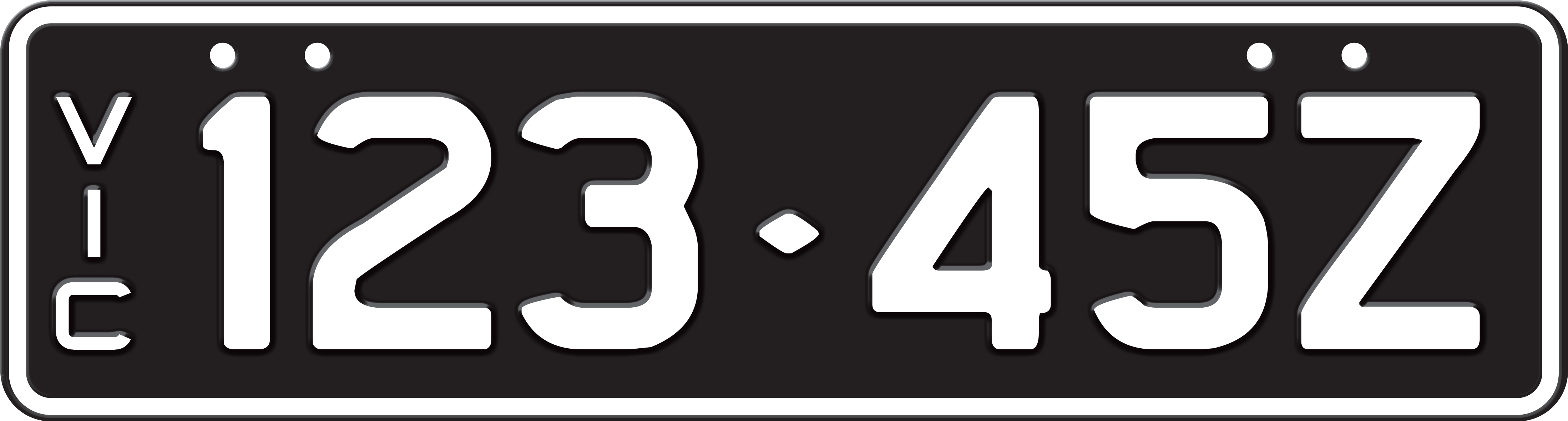 Slimline black trailer plate